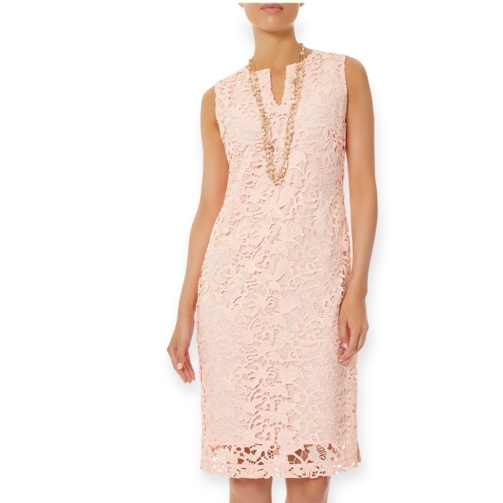 MING WANG Floral Lace Sheath Dress Pink Size XL NEW